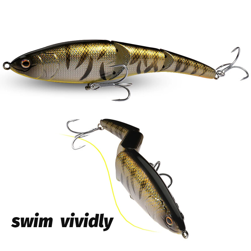 Swimbait 37 g 14,5 cm kelių sąnarių masalas Lėtai skęstantis pieštukas metaliniai sujungimai VIB Pesca lydekos treble kabliukai karpių žvejybos reikmenys kietas masalas