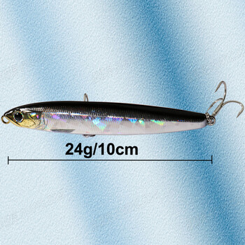 Потъваща примамка с молив 24g 10cm Gravity Transfer Wobbler Swimbait Kit Pesca Jerkbait Hook Popper Принадлежности за морски риболов Изкуствена стръв