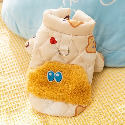 Creative Toast Printed Teddy Liemenė Žiemos Šiltas Dviejų Kojų Medvilninis Kailis Šuniukas Minkšti Drabužiai Pastorinti Šuo pūkinė striukė