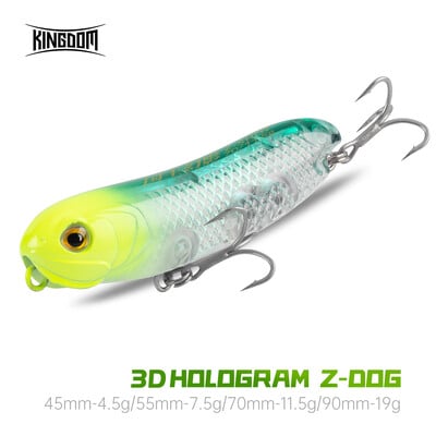 Kingdom Floating Pencil Topwater Fishing Lure 4,5g 7,5g 11,5g 19g 3D Ολόγραμμα Artificial Minnow Hard Baits Surface Tackle Lure