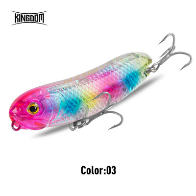 Kingdom Floating Pencil Naluca de pescuit Topwater 4.5g 7.5g 11.5g 19g Holograma 3D Nalucă artificială Minnow Hard Momeli de suprafață