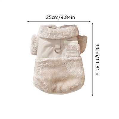 Žieminiai šunų rūbai Šilti šuniuko paltai šaltam orui su virvės žiedu Šilti šuns medvilniniai drabužiai Dvipusiai drabužiai rudens šventei