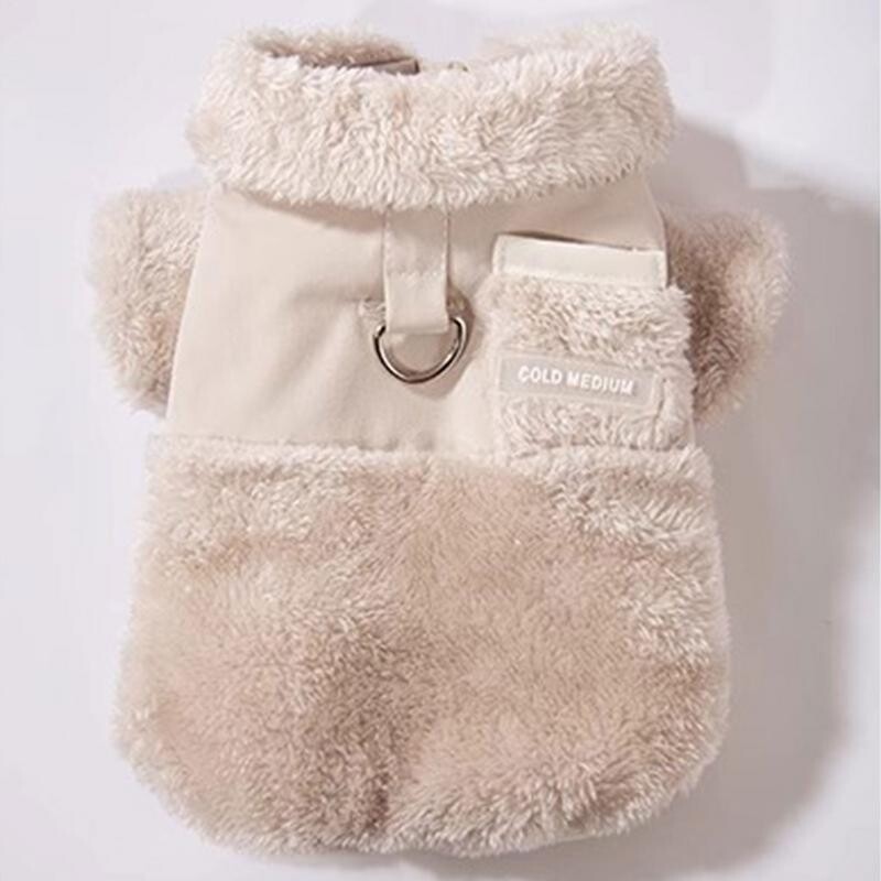 Žieminiai šunų rūbai Šilti šuniuko paltai šaltam orui su virvės žiedu Šilti šuns medvilniniai drabužiai Dvipusiai drabužiai rudens šventei