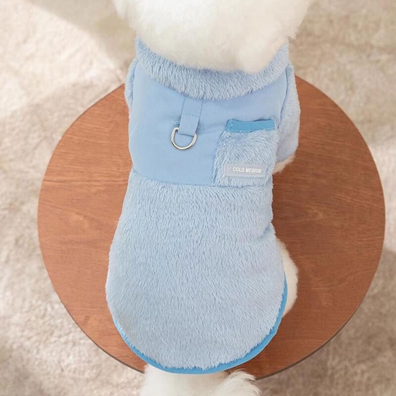 Žieminiai šunų rūbai Šilti šuniuko paltai šaltam orui su virvės žiedu Šilti šuns medvilniniai drabužiai Dvipusiai drabužiai rudens šventei