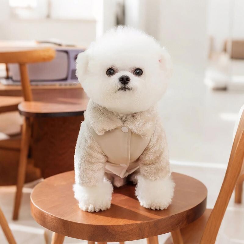 Žieminiai šunų rūbai Šilti šuniuko paltai šaltam orui su virvės žiedu Šilti šuns medvilniniai drabužiai Dvipusiai drabužiai rudens šventei