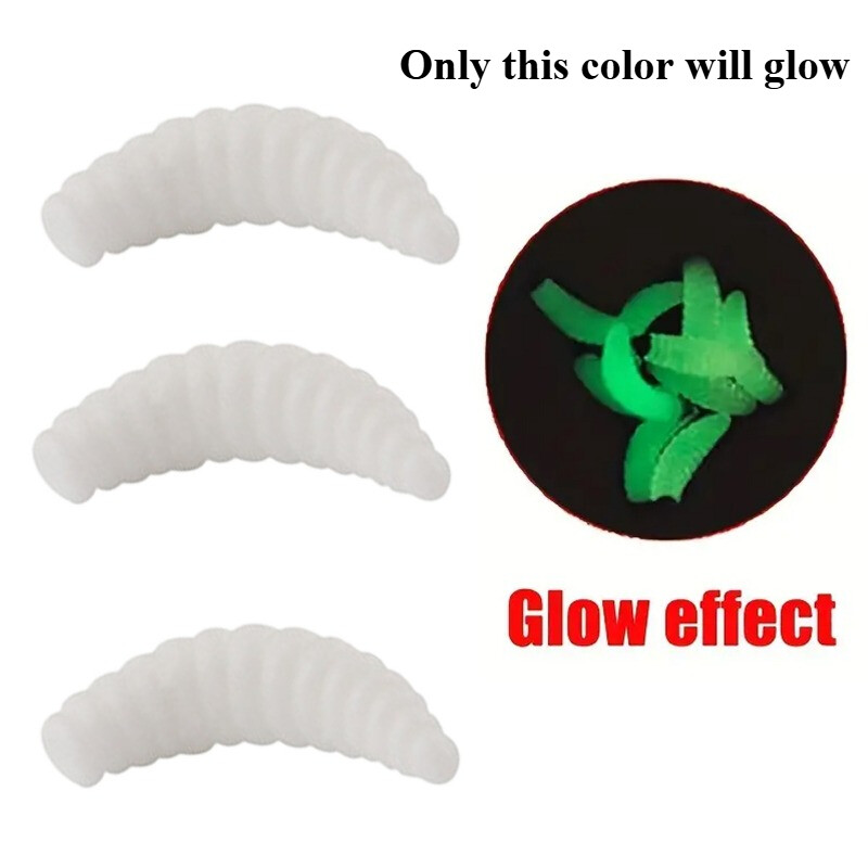 100 vnt muselinės žūklės masalas Daugiaspalvis mišrus miltų kirmėlių dėžutė su 10 vnt Ise-ni kabliukų, kuriuos lengva nešiotis tikroviški masalai gali gerai žvejoti