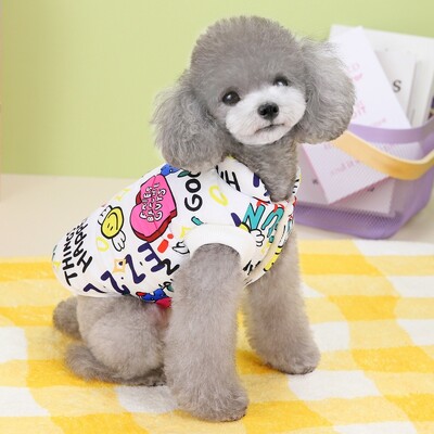 Žieminiai šunų liemenių paltai Šilti šunų drabužiai mažiems šunims Graffiti Print Puppy Striukė Prabangus Katės striukės Kailis Minkšti naminių šunų drabužiai