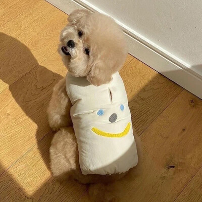 Šuniuko paltas Striukė Žieminiai šunų drabužiai Madingi šuniuko liemenės paltai Mieli spausdinti katės paminkštinti drabužiai Minkšti naminių gyvūnėlių kostiumai šunų pūkinė striukė