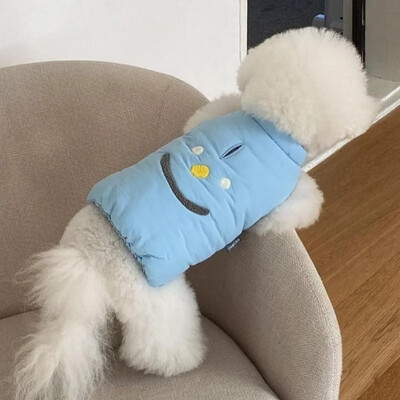 Šuniuko paltas Striukė Žieminiai šunų drabužiai Madingi šuniuko liemenės paltai Mieli spausdinti katės paminkštinti drabužiai Minkšti naminių gyvūnėlių kostiumai šunų pūkinė striukė