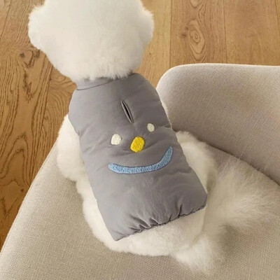Šuniuko paltas Striukė Žieminiai šunų drabužiai Madingi šuniuko liemenės paltai Mieli spausdinti katės paminkštinti drabužiai Minkšti naminių gyvūnėlių kostiumai šunų pūkinė striukė