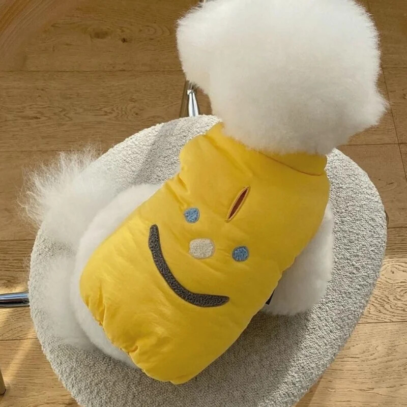 Šuniuko paltas Striukė Žieminiai šunų drabužiai Madingi šuniuko liemenės paltai Mieli spausdinti katės paminkštinti drabužiai Minkšti naminių gyvūnėlių kostiumai šunų pūkinė striukė