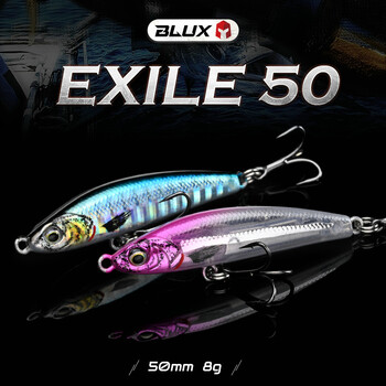 BLUX EXILE 50 Sinking Gravity Pencil Heavy Stick Fishing Lure 50MM 8G Saltwater Lipless Minnow Wobbler Твърда пластмасова стръв