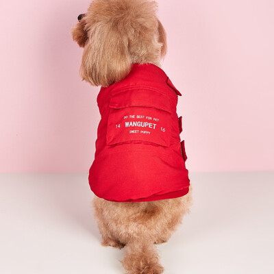 Šunų striukės gobtuvas vėjui atsparus mažas paltas medvilniniai drabužiai žiemaiĮmontuoti diržai Vandeniui atsparūs vėjui šunų sniego striukės drabužiai