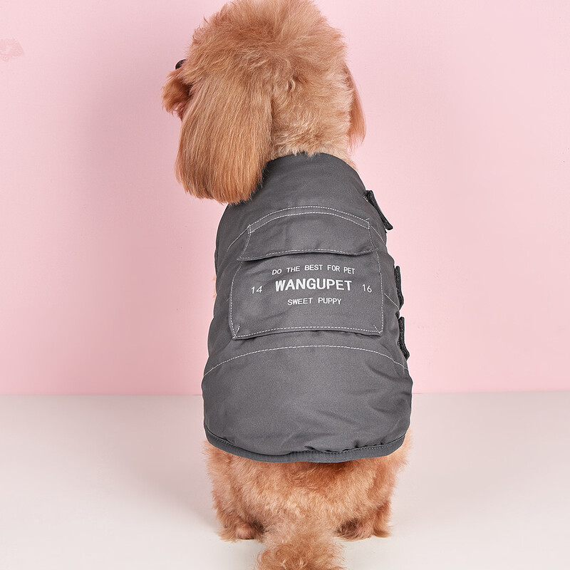 Šunų striukės gobtuvas vėjui atsparus mažas paltas medvilniniai drabužiai žiemaiĮmontuoti diržai Vandeniui atsparūs vėjui šunų sniego striukės drabužiai