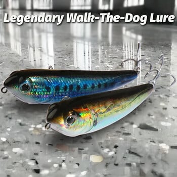 Walk The Dog Риболовна примамка Topwater 15g 11cm плаваща стръв молив 3D Swimbait кука Popper Pesca Wobbler Minnow Gear Crankbait