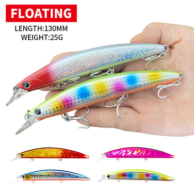 Úszó Minnow horgászcsali 130mm 25g Minnow wobbler part menti Isca Pesca Casting Bass csuka pontyhorgász műanyag kemény csali 9100