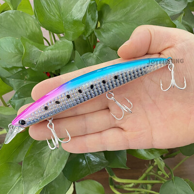 Plaukiojantis Minnow žvejybos masalas 130mm 25g Minnow vobleris pakrantėje Isca Pesca Casting Bass Lydekos karpių žvejybos plastikinis kietas masalas 9100