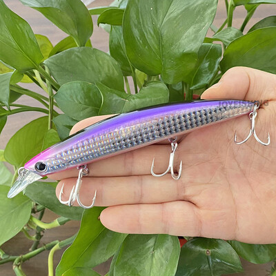 Plaukiojantis Minnow žvejybos masalas 130mm 25g Minnow vobleris pakrantėje Isca Pesca Casting Bass Lydekos karpių žvejybos plastikinis kietas masalas 9100