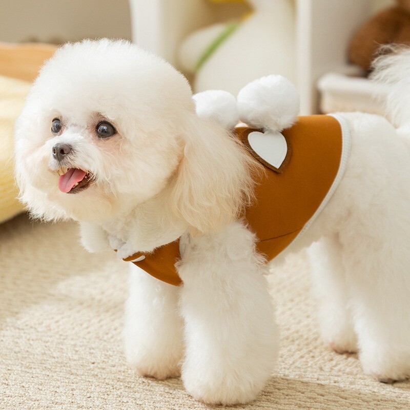 Drabužiai šuniui žieminiai pastorinti medvilniniai meškiuko plaukų apykaklė Miela vėjo liemenė be rankovių šuniuko vienspalviai marškinėliai su atviromis sagomis