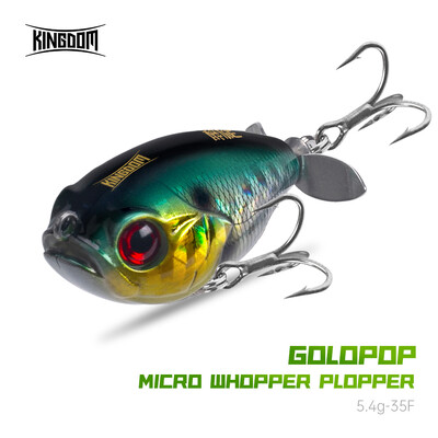 Kingdom Propeller Topwater Popper kalastuslant 35mm 5,4g Vooblerid kunstlikud kõvad söödad forellile haugi bassi ujuv pliiats