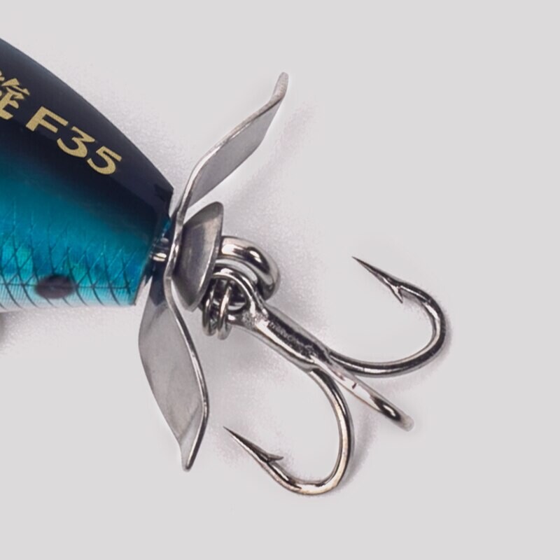 Kingdom Propeller Topwater Popper žvejybos masalas 35 mm 5,4 g vobleriai dirbtiniai kieti masalai upėtakiams lydekų ešerių plūduriuojantis pieštukas