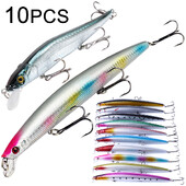 10 vnt / Lot Minnow 5g 9g 14g 26g žvejybos masalas Plūduriuojantis Jerkbait skęstantis vobleris Pesca Tackle Treble Hooks Swimbait dirbtinis masalas