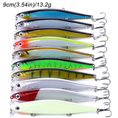 10 vnt / Lot Minnow 5g 9g 14g 26g žvejybos masalas Plūduriuojantis Jerkbait skęstantis vobleris Pesca Tackle Treble Hooks Swimbait dirbtinis masalas