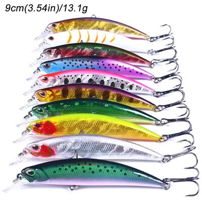 10 vnt / Lot Minnow 5g 9g 14g 26g žvejybos masalas Plūduriuojantis Jerkbait skęstantis vobleris Pesca Tackle Treble Hooks Swimbait dirbtinis masalas