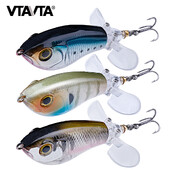 VTAVTA plūduriuojantis dvisraigtinis žvejybos masalas 65 mm 9 g minkštas besisukantis uodegos sraigtas, kietas masalas, ešerys, skirtas karpių lydekai