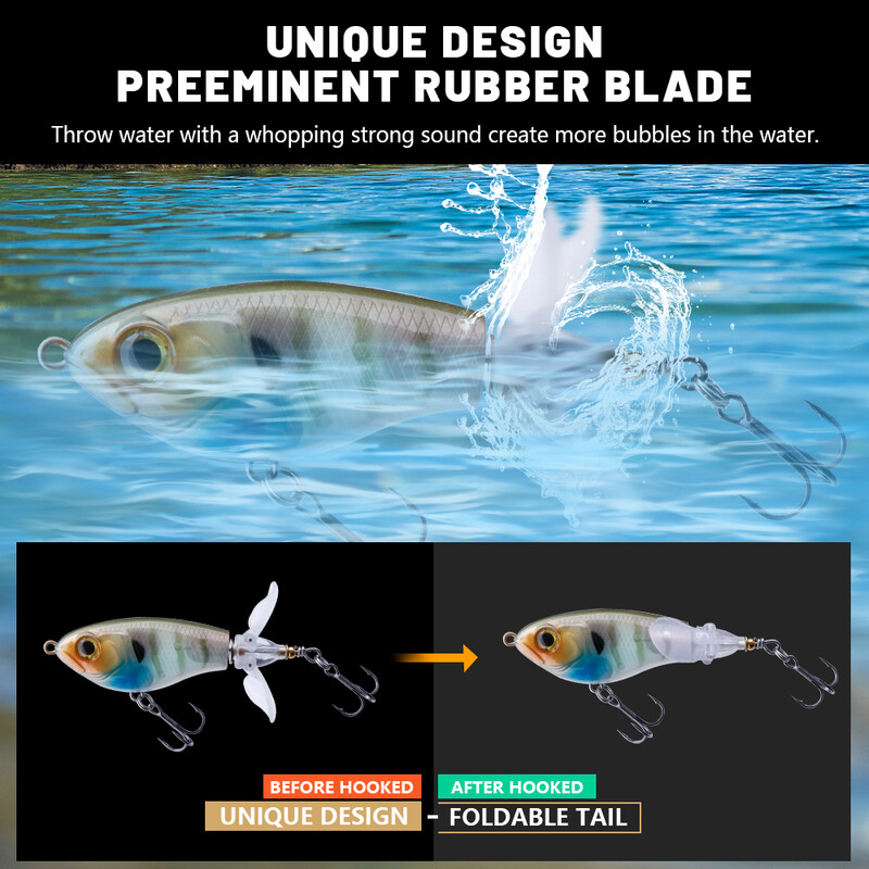 VTAVTA plūduriuojantis dvisraigtinis žvejybos masalas 65 mm 9 g minkštas besisukantis uodegos sraigtas, kietas masalas, ešerys, skirtas karpių lydekai