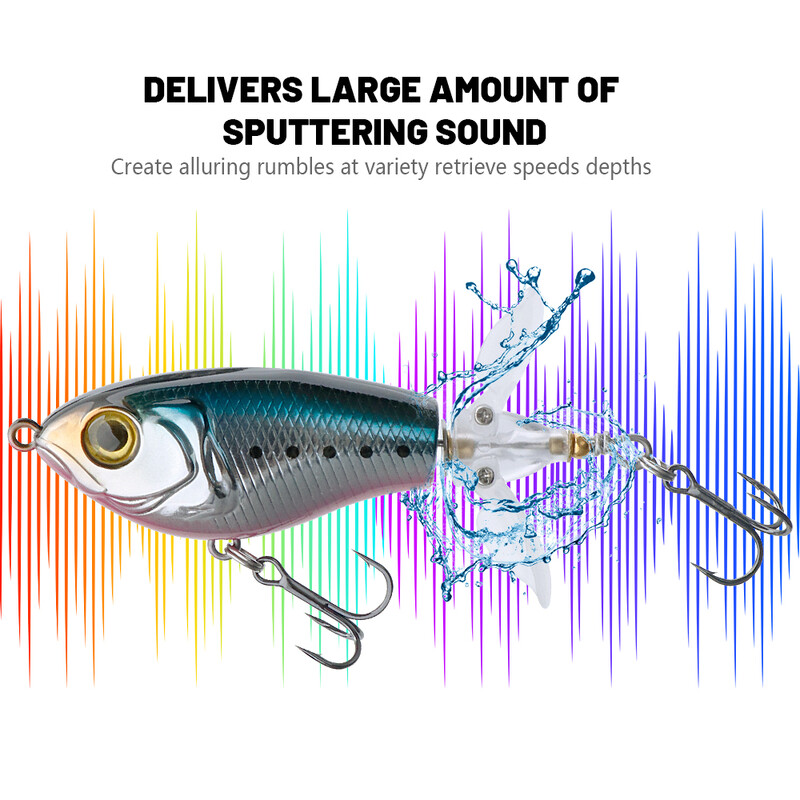 VTAVTA plūduriuojantis dvisraigtinis žvejybos masalas 65 mm 9 g minkštas besisukantis uodegos sraigtas, kietas masalas, ešerys, skirtas karpių lydekai