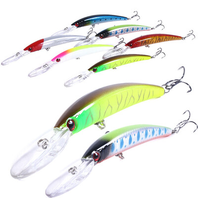 6gab/komplekts lāzera Minnow zvejas māneklis 15CM/15G komplekts mākslīgais vobleris Topwater Bait Pesca Hard Crankbait Tackle for Bass