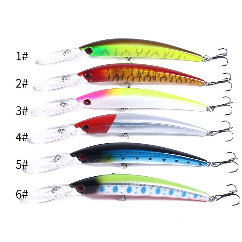 6gab/komplekts lāzera Minnow zvejas māneklis 15CM/15G komplekts mākslīgais vobleris Topwater Bait Pesca Hard Crankbait Tackle for Bass