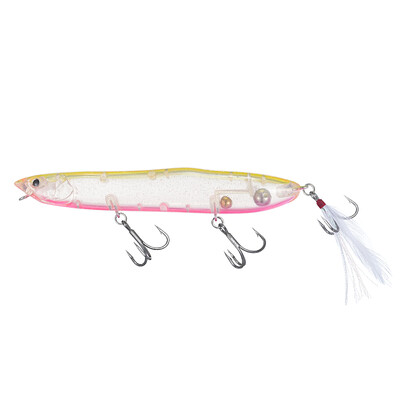 Pesca Topwater Bass žvejybos masalas Kietas masalas Geležinės burnos Jagi Mouth 128mm 25g Plaukiojantis Pieštukas Masalas Popper Isca Dirbtinis lydekai