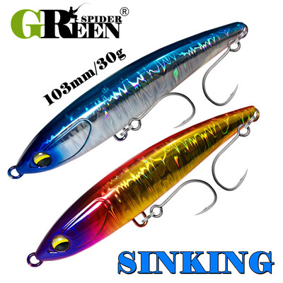 GREENSPIDER 103mm 30g vajuv pliiatsiga püügilant Long Casting Wobbler kunstlik kõva sööt Soolane Talvine Merepüügi Lant