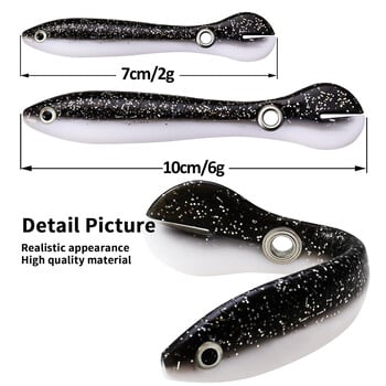 5 бр. Loach Мека стръв 10 см/6 г Риболовни примамки Swing Tail Bait Paddle Swimbait Бавно потъващи Bionic плувни примамки Bass Swimbaits