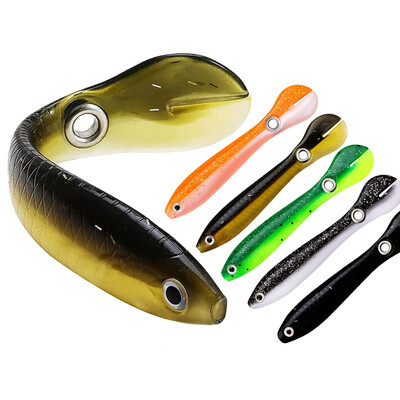 5 db Loach Soft Bait 10cm/6g horgászcsalik Swing Tail Bait Paddle Swimbait Slow Swinging Bionic Swimming Lures Bass Swimbait