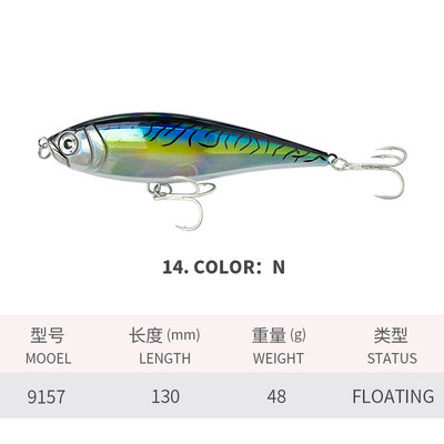 130 mm 48 g 3D pakrantės Twitch žūklės masalai Jūrų upėtakių masalas Tolimojo masalo pieštukas Pesca Casting Bass Minnow vobleriai