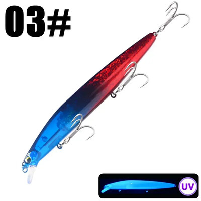 GREENSPIDER Jauns UV 145mm/27g Peldošs Minnow Long Casting Hard Bait Flash Blade Vobleris zvejas vilinājums Sea Bass Lure