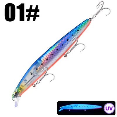 GREENSPIDER Jauns UV 145mm/27g Peldošs Minnow Long Casting Hard Bait Flash Blade Vobleris zvejas vilinājums Sea Bass Lure