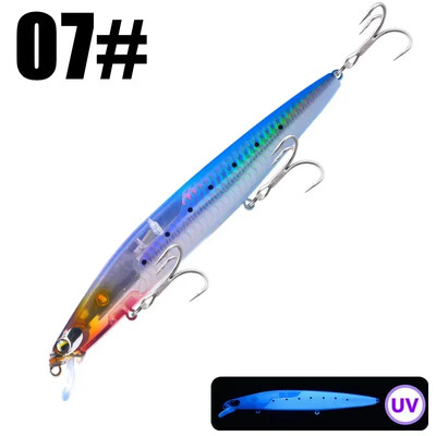 GREENSPIDER Jauns UV 145mm/27g Peldošs Minnow Long Casting Hard Bait Flash Blade Vobleris zvejas vilinājums Sea Bass Lure
