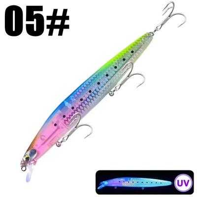 GREENSPIDER Jauns UV 145mm/27g Peldošs Minnow Long Casting Hard Bait Flash Blade Vobleris zvejas vilinājums Sea Bass Lure