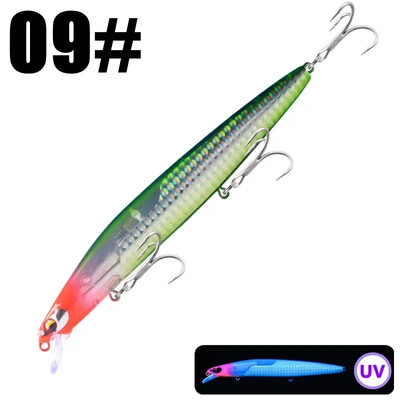 GREENSPIDER Jauns UV 145mm/27g Peldošs Minnow Long Casting Hard Bait Flash Blade Vobleris zvejas vilinājums Sea Bass Lure