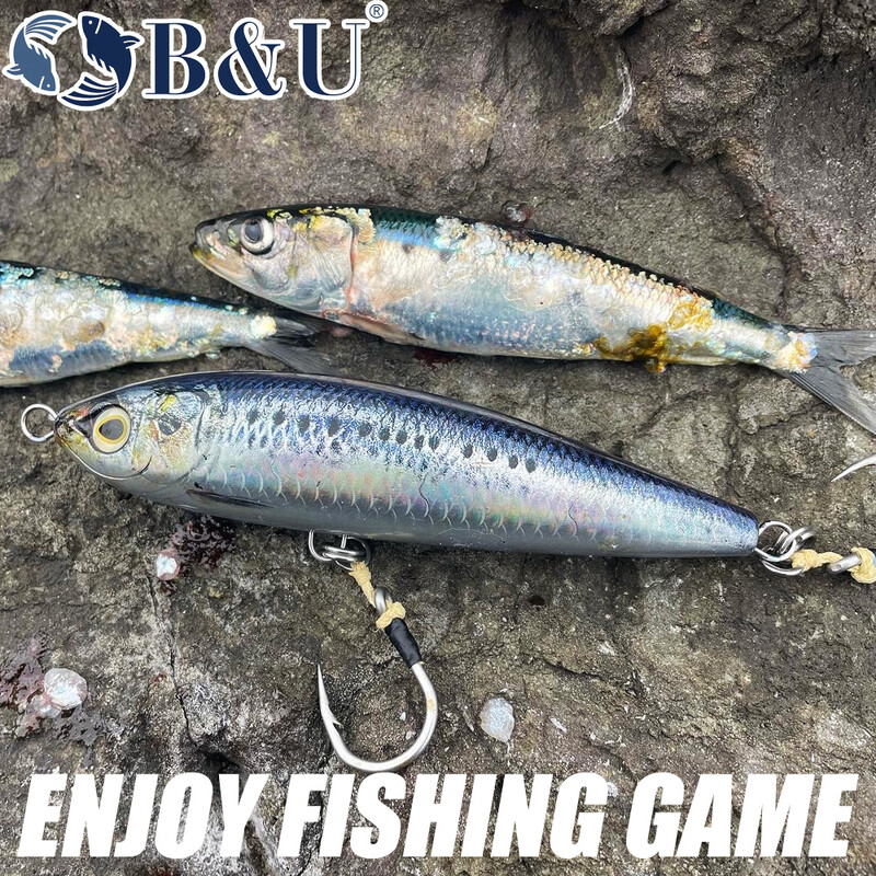B&U 170 mm 3D spausdinimas plaukiojantis pieštuku žvejybos masalas Flash Flake jūros vandens Isca dirbtinis vobleris skirtas tuno velkamumui Sailfish GT