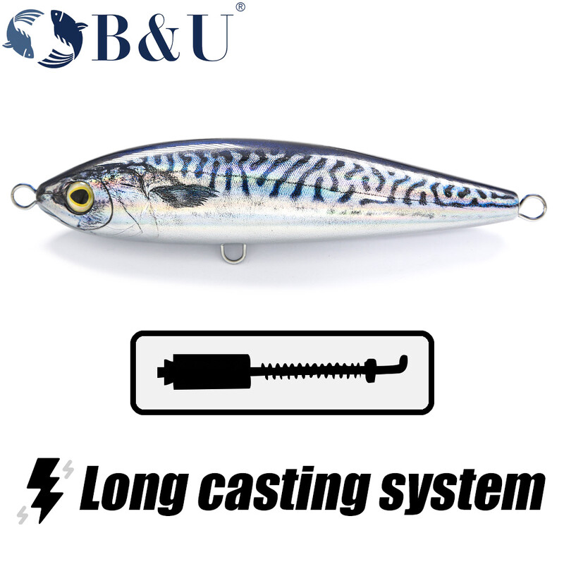 B&U 170 mm 3D spausdinimas plaukiojantis pieštuku žvejybos masalas Flash Flake jūros vandens Isca dirbtinis vobleris skirtas tuno velkamumui Sailfish GT