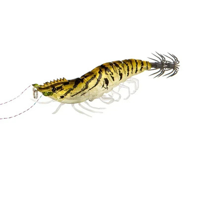 Naujas Luminous Squid Jig Wood Shrimp 10g/15g Skęstantis aštuonkojis Egi Vobleris dirbtinis kietas masalas Sepijos kabliukas jūrinės žvejybos reikmenys