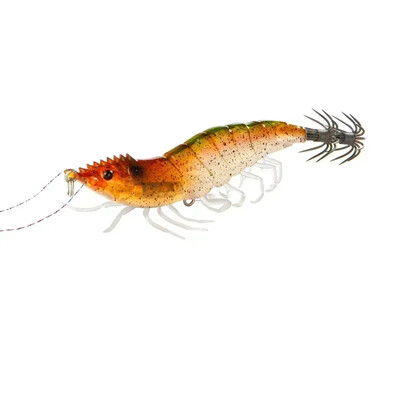 Naujas Luminous Squid Jig Wood Shrimp 10g/15g Skęstantis aštuonkojis Egi Vobleris dirbtinis kietas masalas Sepijos kabliukas jūrinės žvejybos reikmenys