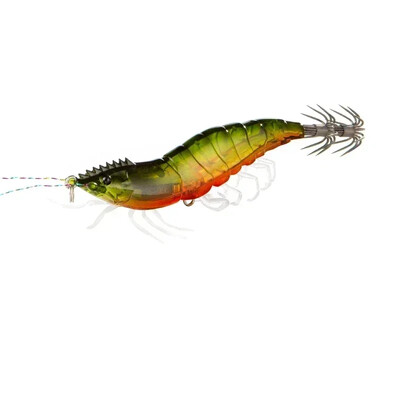 Naujas Luminous Squid Jig Wood Shrimp 10g/15g Skęstantis aštuonkojis Egi Vobleris dirbtinis kietas masalas Sepijos kabliukas jūrinės žvejybos reikmenys