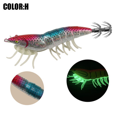 Šviečiantys kalmarų masalai kalmarų kabliukai žvejybos masalai Minkštos pėdos Squid Jig simuliacija Silikono aštuonkojų masalas žvejybos reikmenys pesca