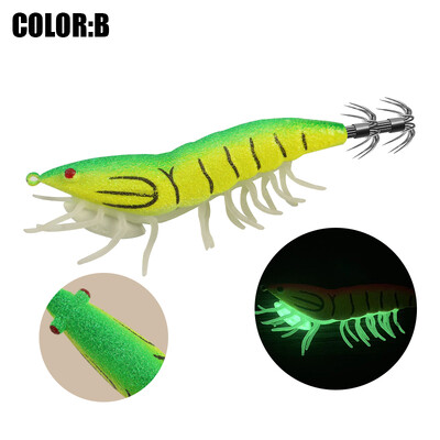 Šviečiantys kalmarų masalai kalmarų kabliukai žvejybos masalai Minkštos pėdos Squid Jig simuliacija Silikono aštuonkojų masalas žvejybos reikmenys pesca